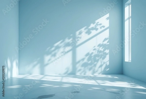 Fototapeta Minimalist interior with shadow patterns for design inspiration background