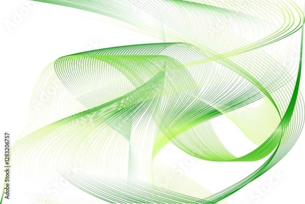 Fototapeta Abstract Green and Yellow Pattern with Waves. Striped Linear Texture. Raster. 3D Illustration