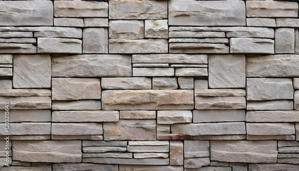 Obraz Seamless Artificial Stone Wall Texture for 3D Modeling, Game Design, and Realistic Architectural Surfaces