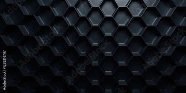 Fototapeta Abstract Dark Hexagonal Pattern Background Texture A Seamless Geometric Design for Modern Projects