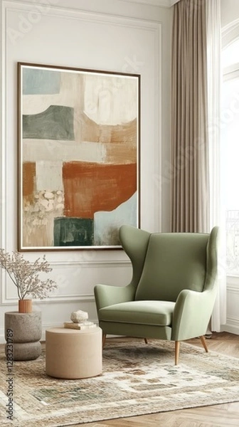 Fototapeta Abstract Art Piece in a Modern Living Room Setting