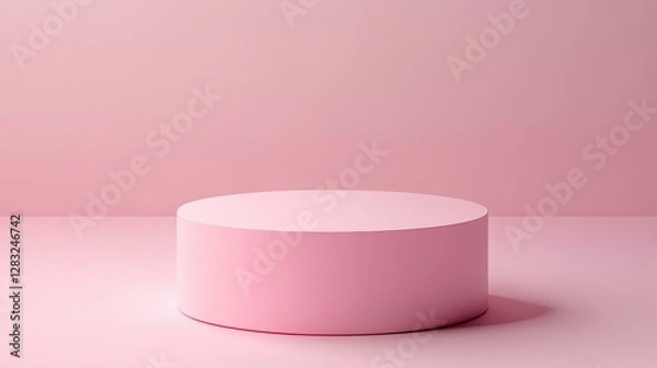 Fototapeta Pink Minimalist Cylinder Display Stand