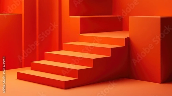 Fototapeta Bold monochromatic orange background with a subtle vignette effect, offering an eye-catching composition for copy space. No text, no people.