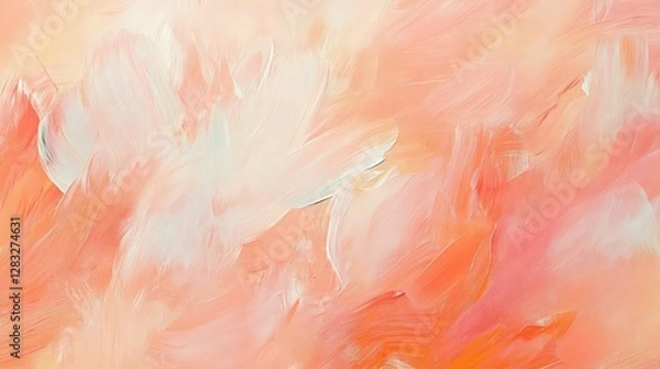 Fototapeta Muted orange pastel background with a soft, neutral tone, creating a calming and elegant backdrop for copy space. No text, no people.