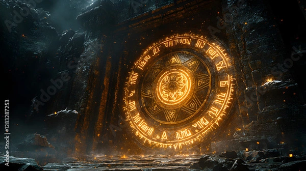 Fototapeta a clock in a cave