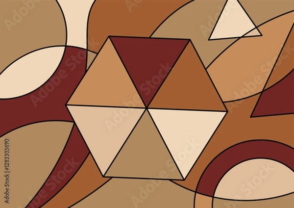 Obraz Geometric earthtone hexagon artwork background