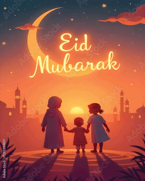 Obraz Eid Mubarak social media post and design.
