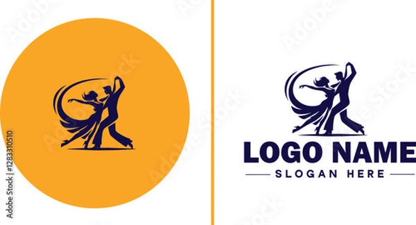 Obraz Salsa Dance Studio icon Latin dance academy Salsa school Tropical dance studio flat logo sign symbol editable vector