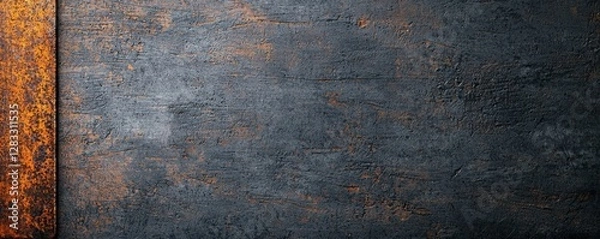 Fototapeta A textured background featuring dark metal with rust accents, creating an industrial and weathered appearance.