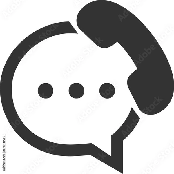 Fototapeta message and video calling icon