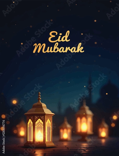 Obraz Eid Mubarak social media post and design.
