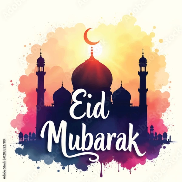 Obraz Eid Mubarak social media post and design.
