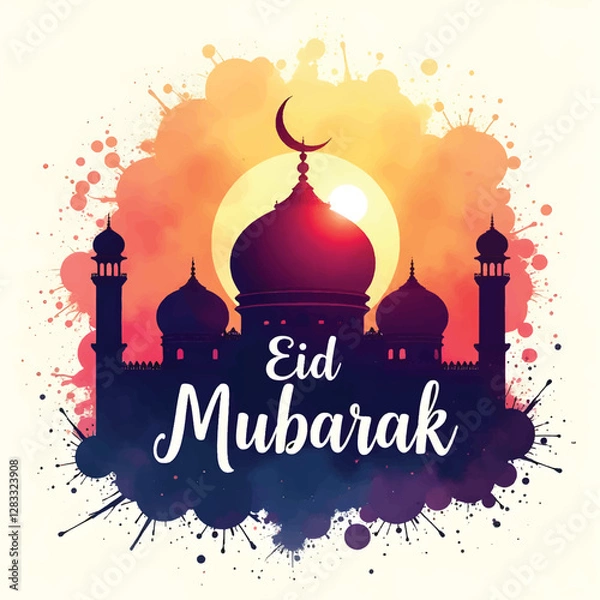 Obraz Eid Mubarak social media post and design.
