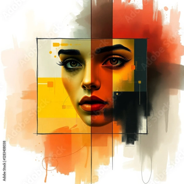 Obraz schwarz rot gold 