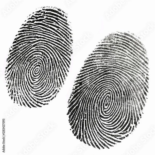 Fototapeta fingerprints isolated on white vector illustration,science fiction, device, contact, biotechnology, computer, biometric
