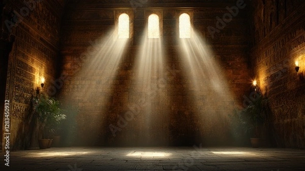 Obraz Ancient hall bathed in sunlight