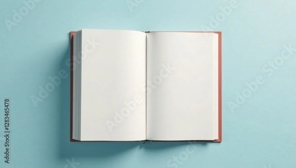 Fototapeta Empty vertical photo album mockup with clean lines and minimalist style , photography, office decor, minimalism