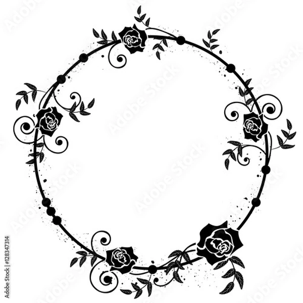 Obraz floral roses frame