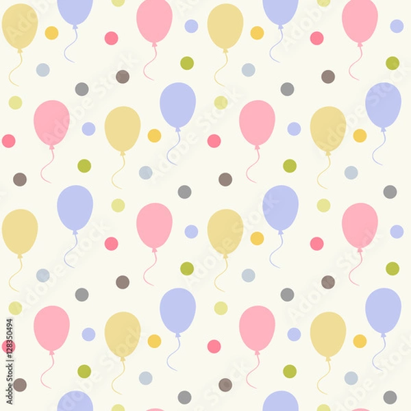 Obraz Balloons pattern with polka dots on a white background
