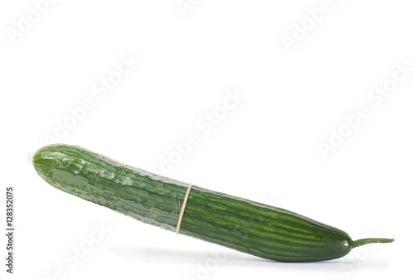 Obraz Białe tło prezerwatywy ogórkowej