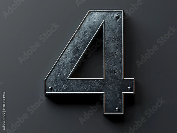 Obraz metal, font, numbers, cinematic, unique, metallic, steel, futuristic, shiny, bold, chrome, industrial, artistic, creative, dramatic, engraved, embossed, polished, reflective, sci-fi, high-tech, luxury