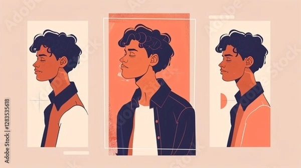 Fototapeta Young Man with Organs and Body Vector