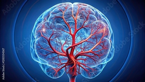Obraz Brain Angiogram Showing Moyamoya Disease Vascular Pattern
