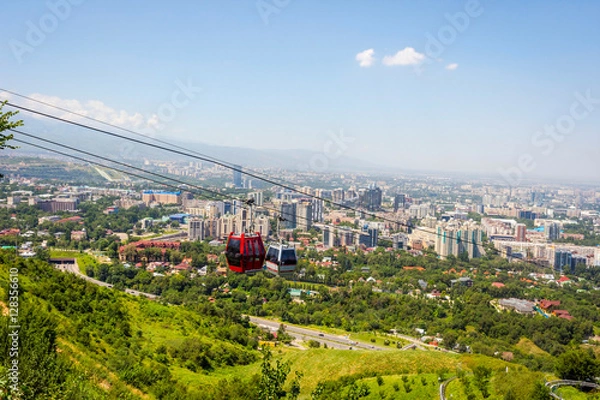 Obraz Almaty skyline with cable car