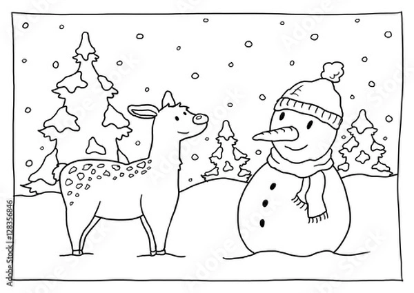 Obraz Ausmalbild Winter