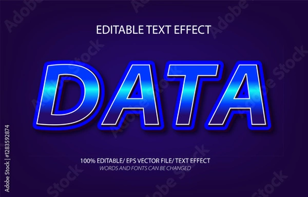 Fototapeta Data editable text effect, 3D editable text.
