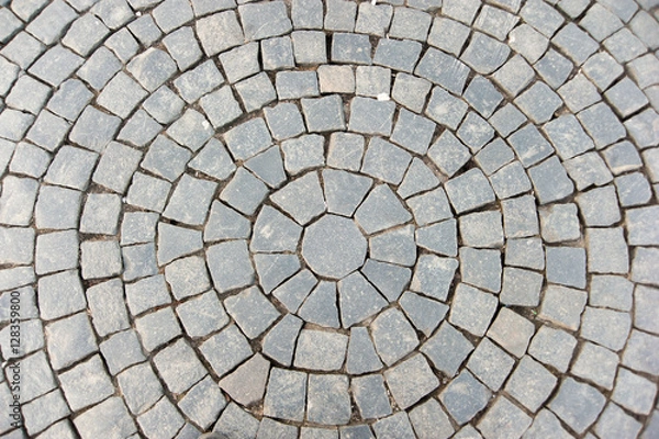 Fototapeta Circular pattern block pavement texture.