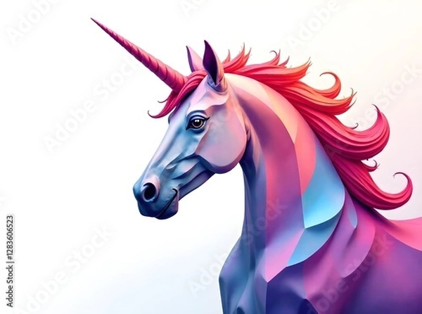 Fototapeta Cubist Unicorn Cub Abstract Art