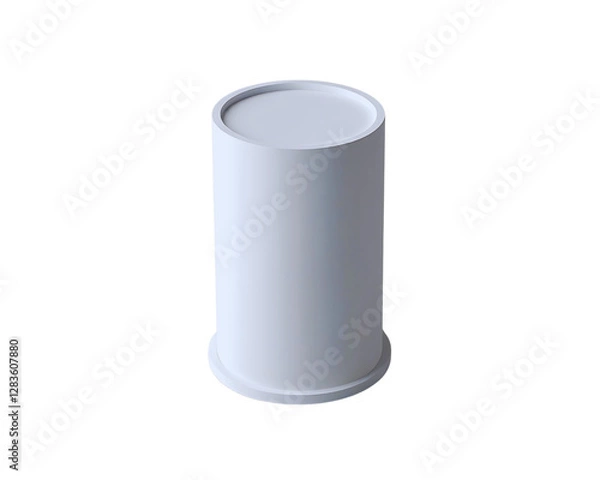 Fototapeta White Cylindrical Objects on a White Background isolate