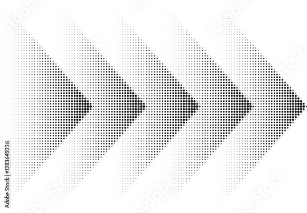 Fototapeta Vector grunge arrow halftone abstract.Dots texture background.