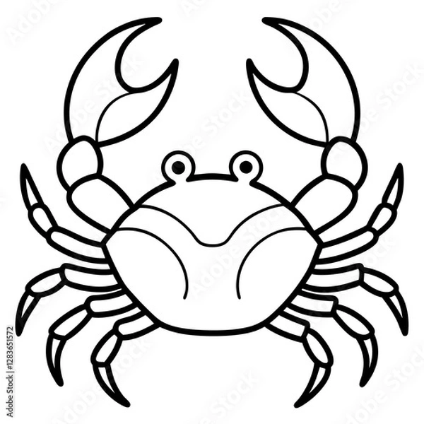 Obraz Continuous Line Crab Vector Sketch