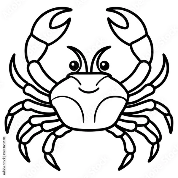 Fototapeta Continuous Line Crab Vector Sketch