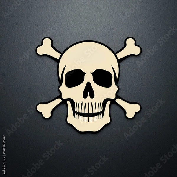 Obraz skull and crossbones on black