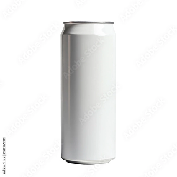 Fototapeta 3d mocap empty white tin energy drink can on transparent background, png