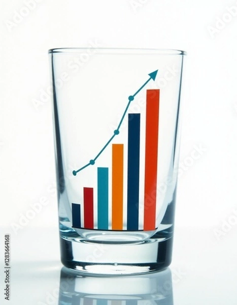 Obraz business graph on white background