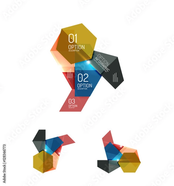 Fototapeta Abstract paper geometric infographic templates