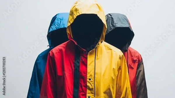 Obraz Windbreaker jacket set against a white background. 