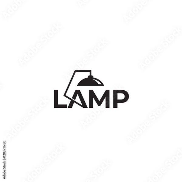 Fototapeta Lamp logo or wordmark design