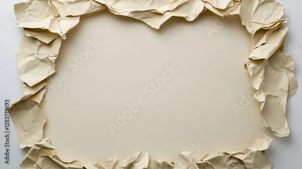 Fototapeta Soft Beige Paper Texture with Organic Edges and Light Background