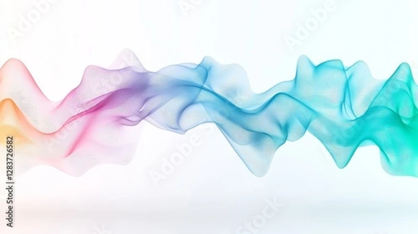 Fototapeta Colorful Abstract Waves Flowing in Soft Pastel Tones and Shapes