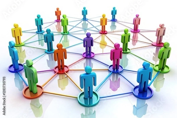 Fototapeta Network of Interconnected Individuals