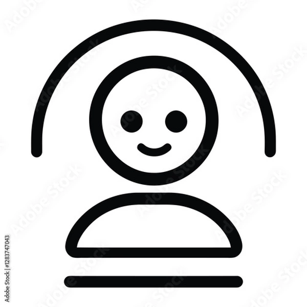 Fototapeta A simple black outline of a puzzle piece, symbolizing connection 