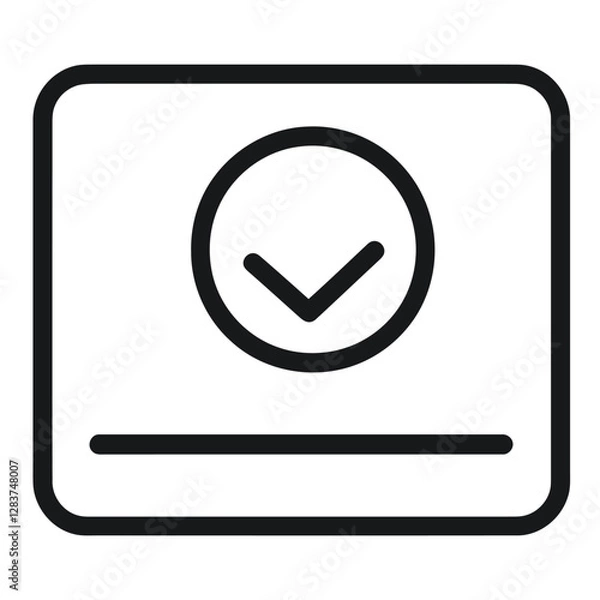 Fototapeta A simple outline illustration of a key, often symbolizing 