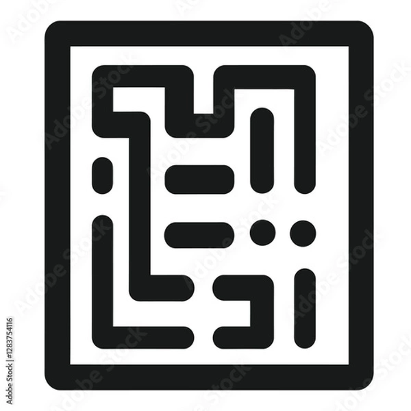 Fototapeta A simple line drawing of headphones, representing audio 