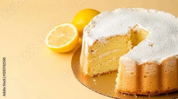 Fototapeta Scrumptious Lemon Cake with Delicate Icing
