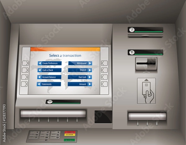 Obraz ATM - Automated teller machine - cash concept